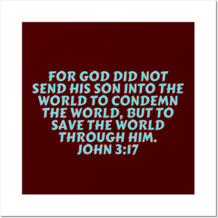 Bible Verse John 3:17 Posters and Art